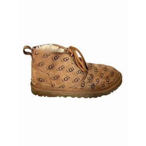 Ugg Neumel 1127851 Embossed Logo Chestnut Mini Ankle Boots. Sz 8
